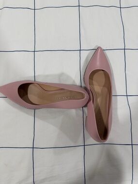Coach Dusty Pink Pointed-Toe Leather Flats